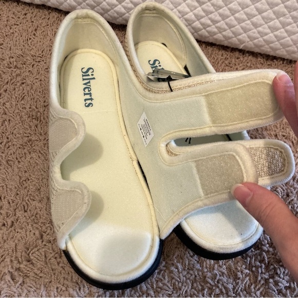 Silverts Open Toe Shoes Womens 9 Extra Wide Diabetes Swelling Arthritis Non Slip - Picture 12 of 14